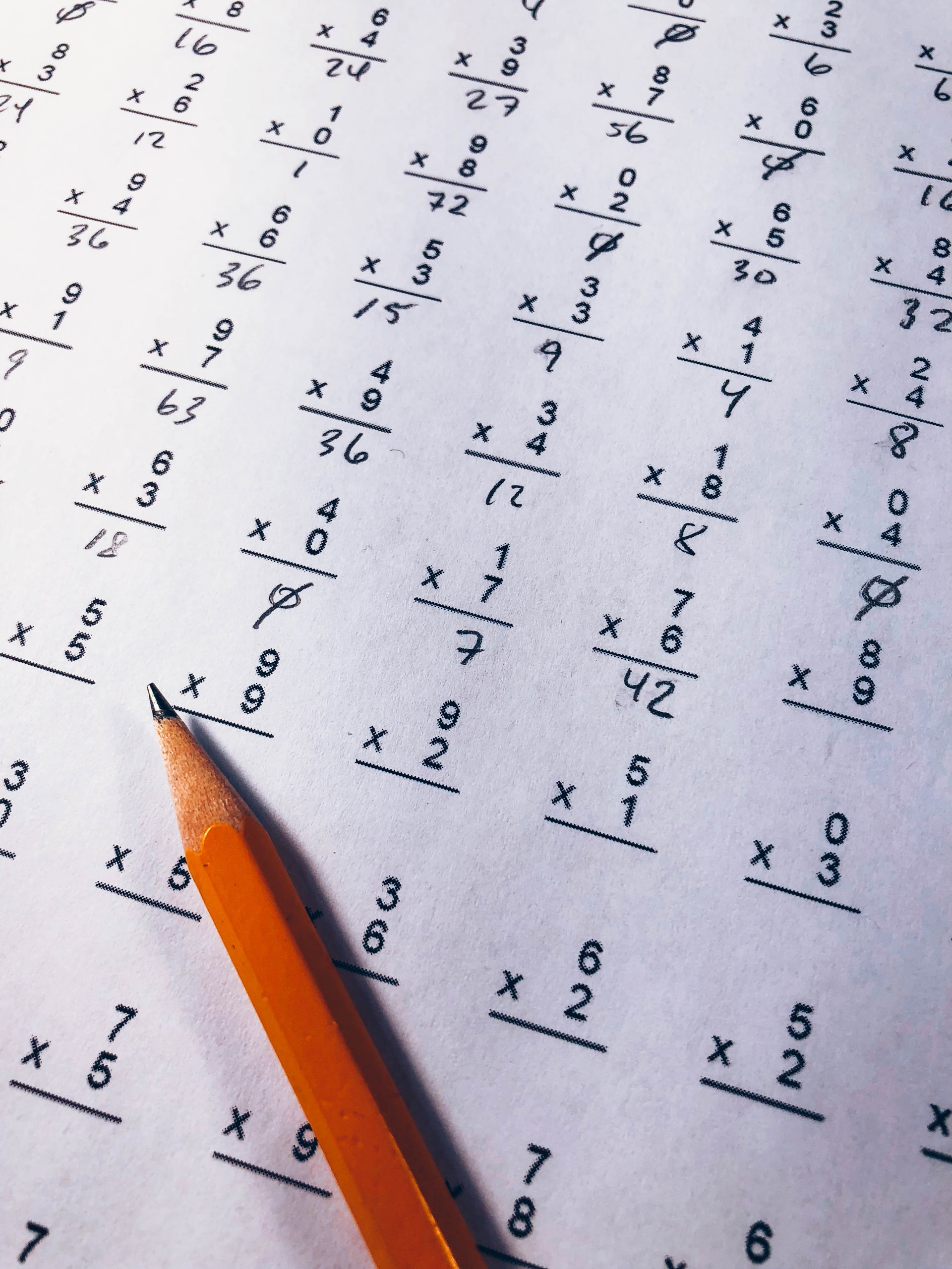 Arbeitsblatt mit schriftlicher Multiplikation