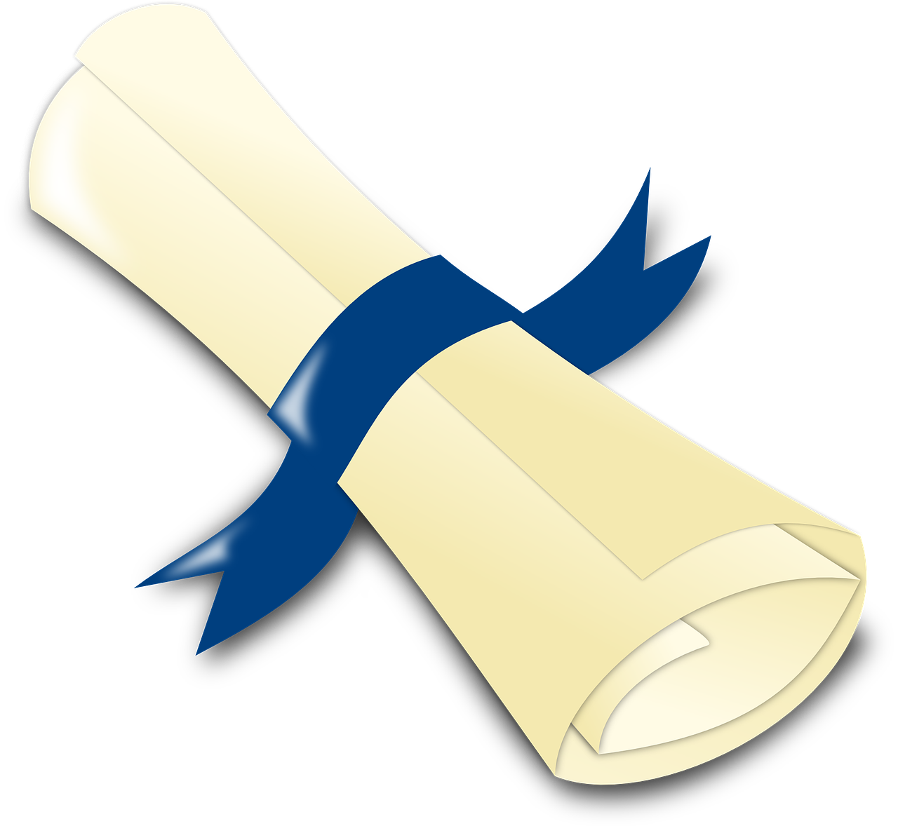 Zertifikat mit blauem Band